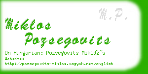 miklos pozsegovits business card